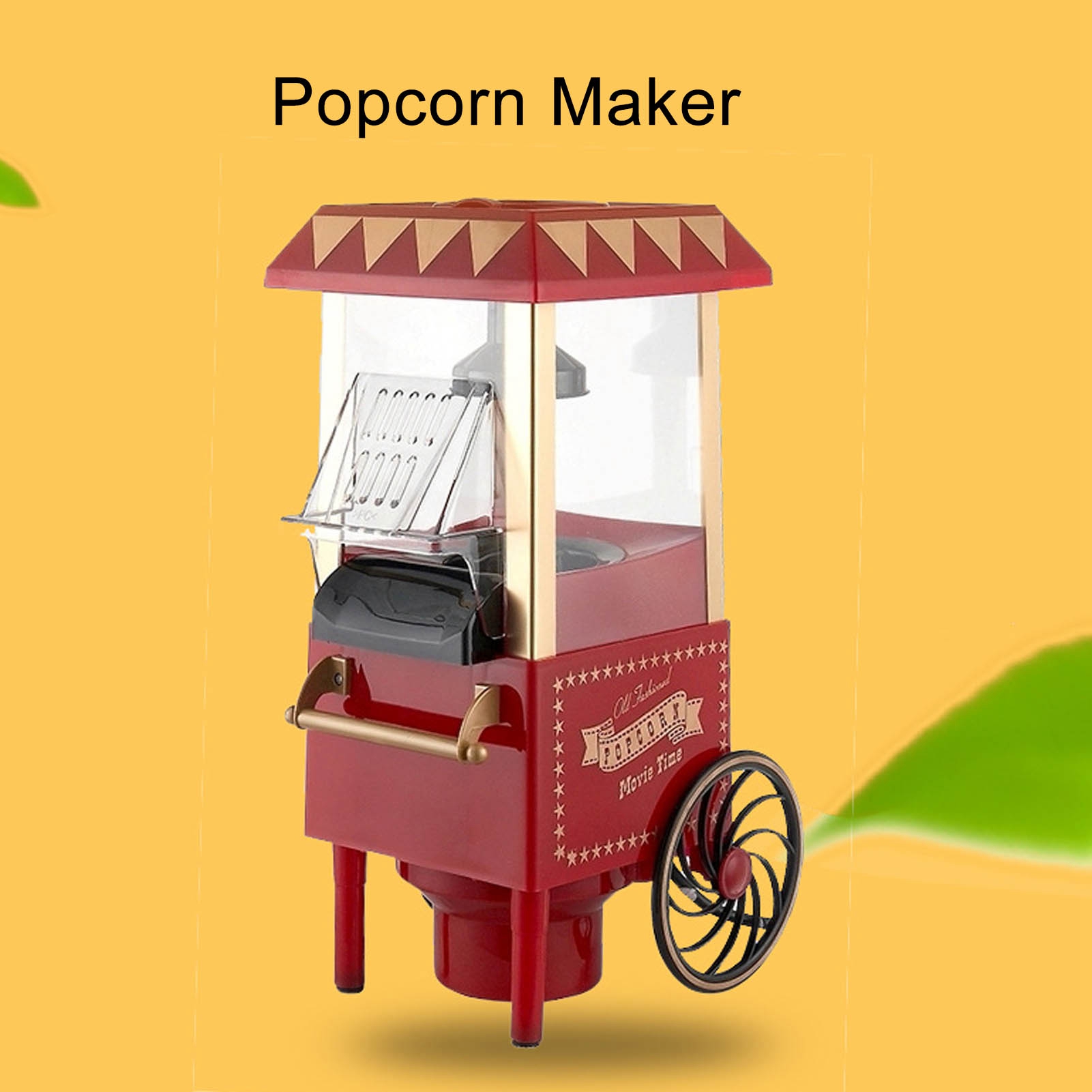 Air Popcorn Maker - Automatyczna Maszynka do Popcornu Czerwona Retro