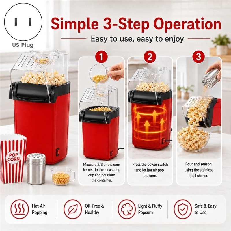 A83G - Maszyna do popcornu na  – Air Popcorn Maker recenzja i cena