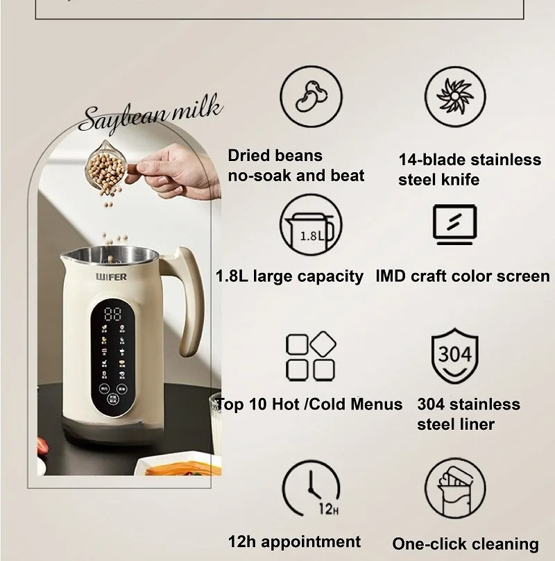 1,8-litrowy elektryczny wycisk – Soy Milk Maker recenzja i cena